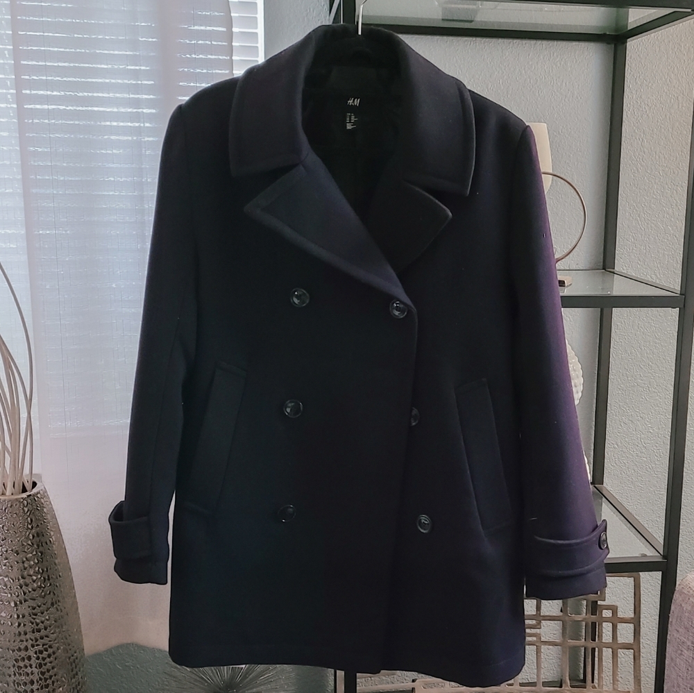 Mens Navy Blue Coat from H&M